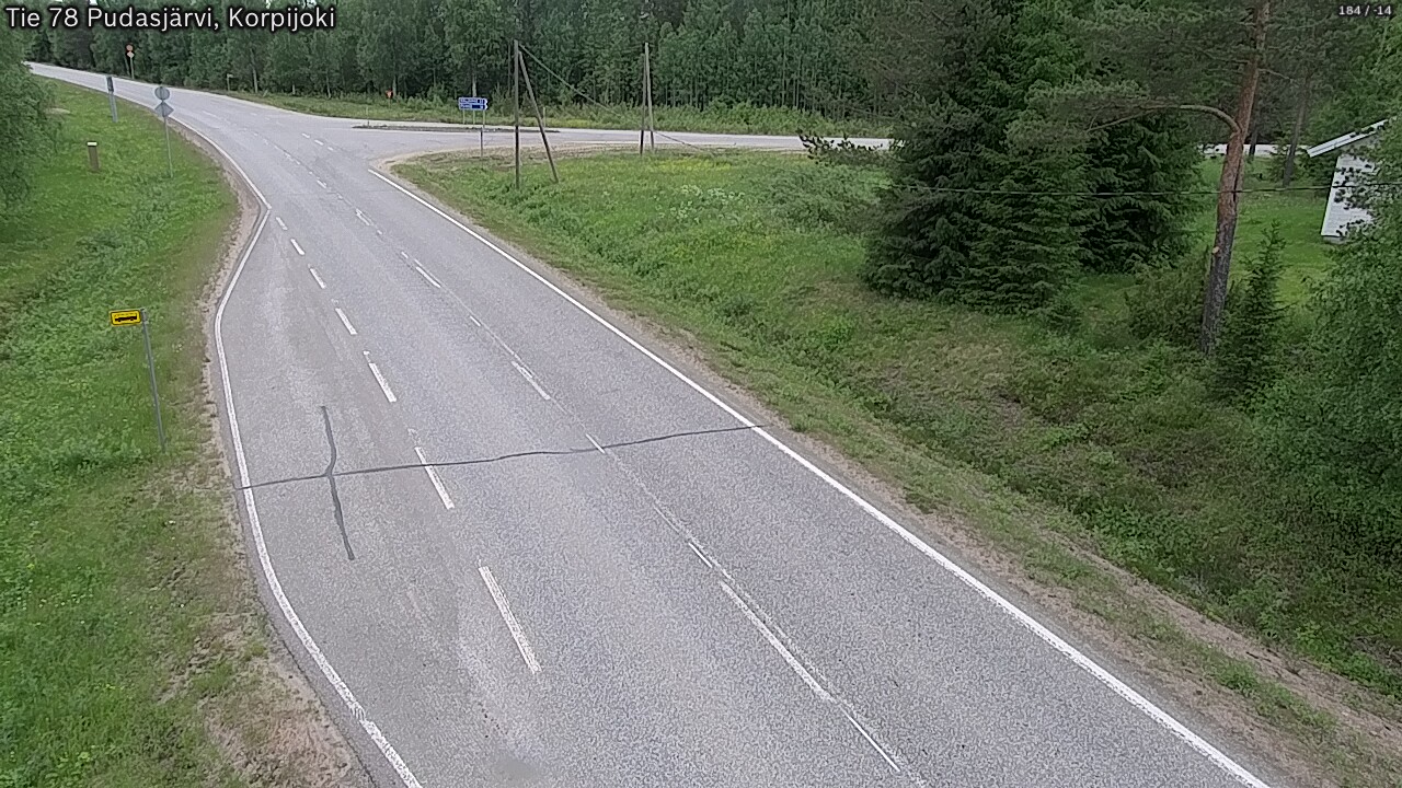Weather Camera Image Road 78 Pudasjärvi, Korpijoki, Pudasjärvi, Pohjois-Pohjanmaa