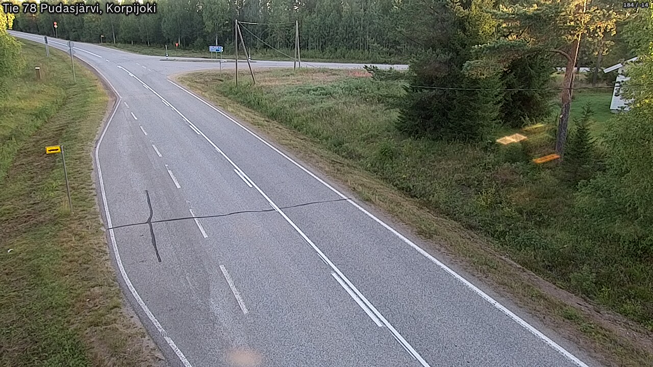 Weather Camera Image Road 78 Pudasjärvi, Korpijoki, Pudasjärvi, Pohjois-Pohjanmaa