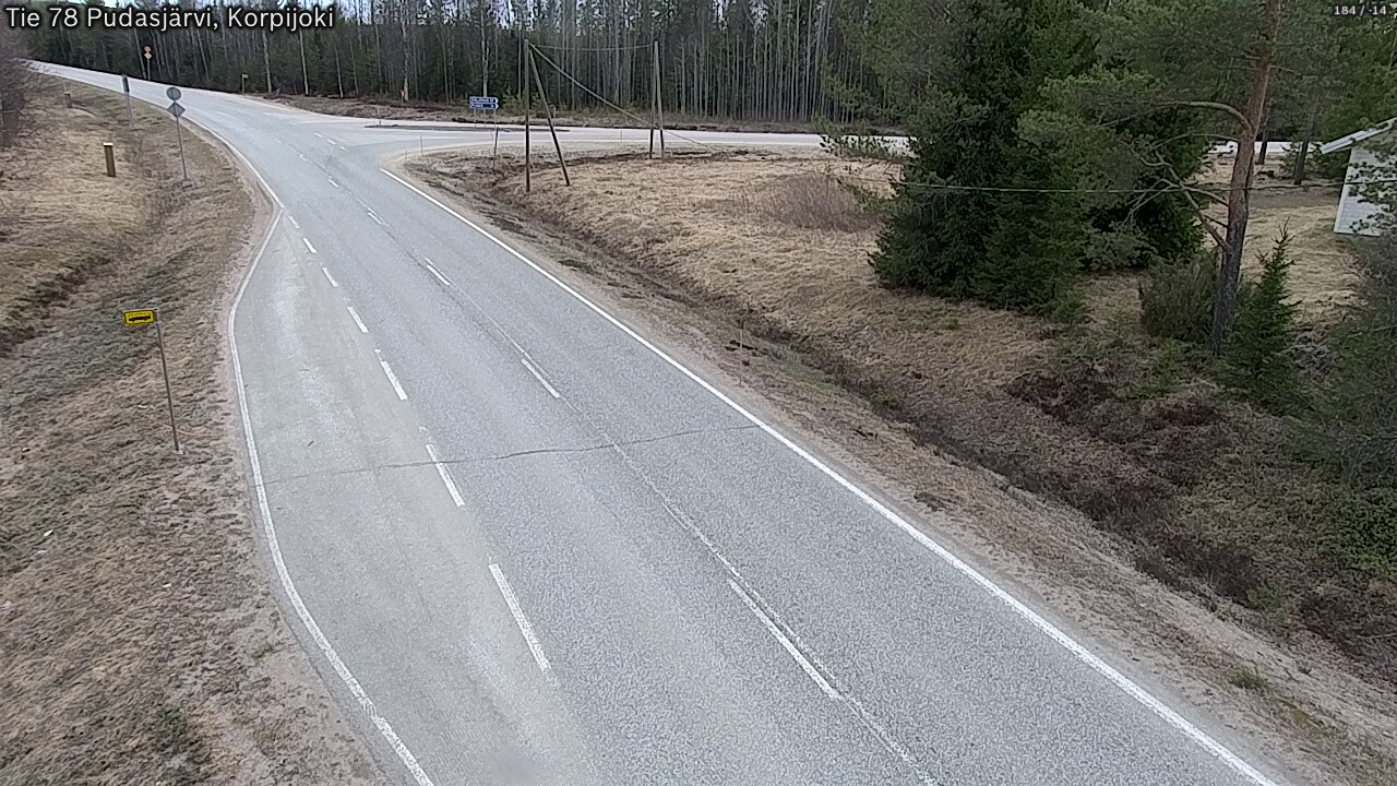 Weather Camera Image Road 78 Pudasjärvi, Korpijoki, Pudasjärvi, Pohjois-Pohjanmaa