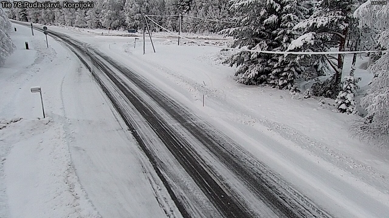 Weather Camera Image Väg 78 Pudasjärvi, Korpijoki, Pudasjärvi, Pohjois-Pohjanmaa
