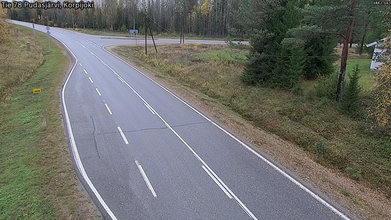 Weather Camera Image Road 78 Pudasjärvi, Korpijoki, Pudasjärvi, Pohjois-Pohjanmaa