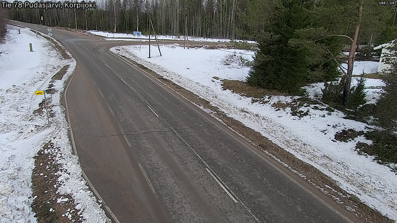 Weather Camera Image Väg 78 Pudasjärvi, Korpijoki, Pudasjärvi, Pohjois-Pohjanmaa