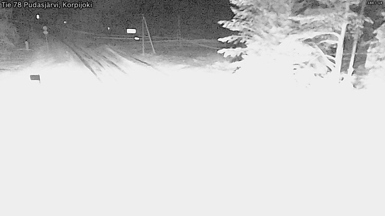 Weather Camera Image Road 78 Pudasjärvi, Korpijoki, Pudasjärvi, Pohjois-Pohjanmaa