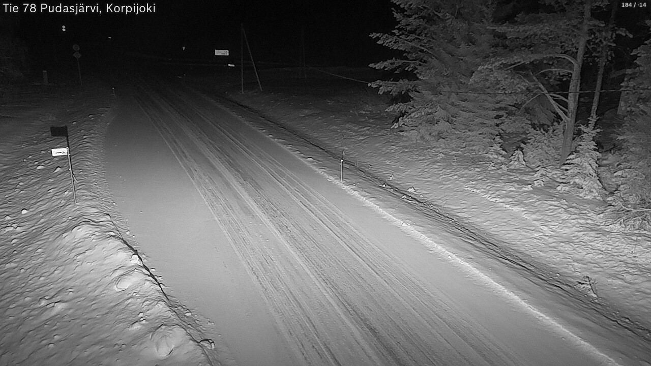 Weather Camera Image Road 78 Pudasjärvi, Korpijoki, Pudasjärvi, Pohjois-Pohjanmaa