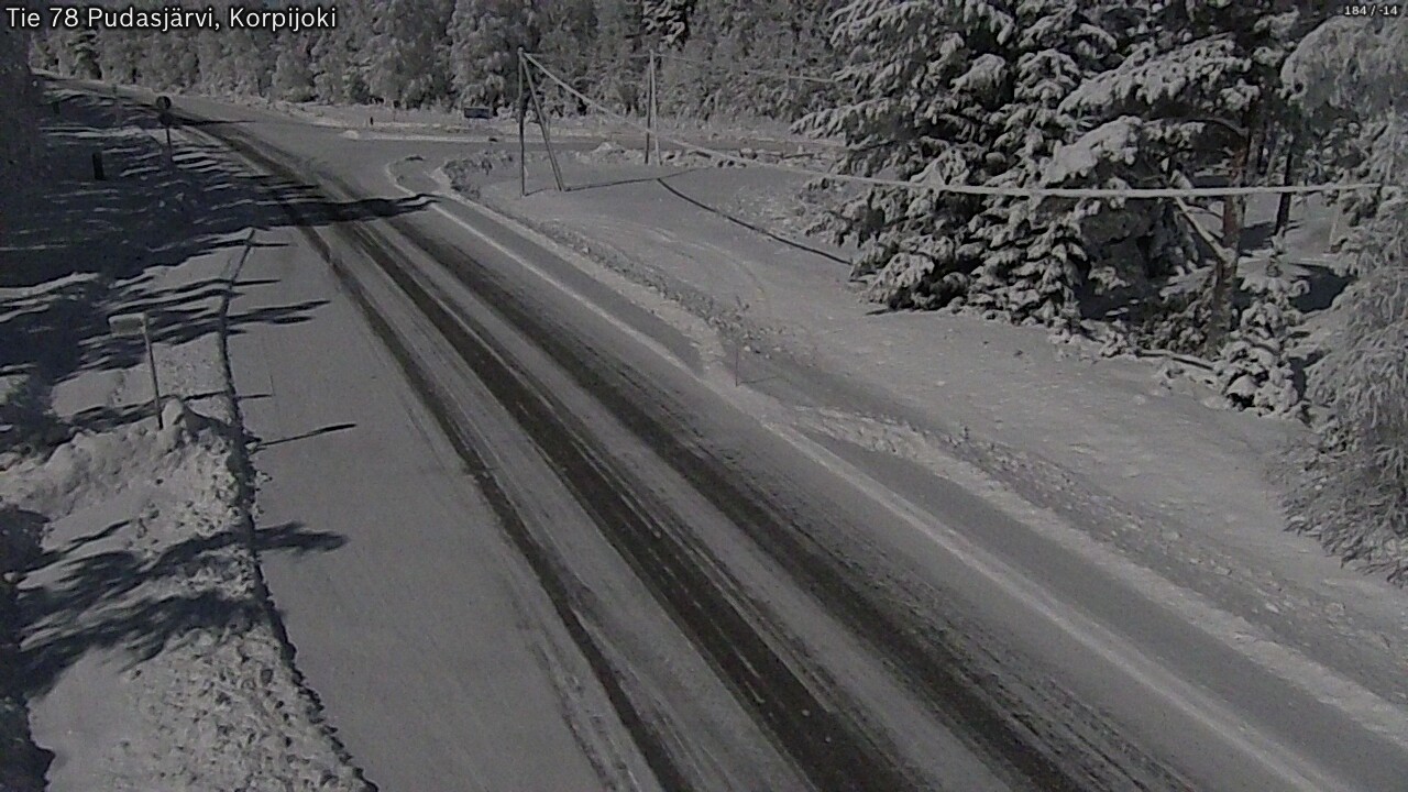Weather Camera Image Road 78 Pudasjärvi, Korpijoki, Pudasjärvi, Pohjois-Pohjanmaa