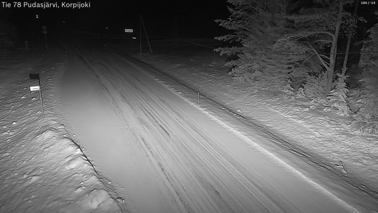 Weather Camera Image Road 78 Pudasjärvi, Korpijoki, Pudasjärvi, Pohjois-Pohjanmaa