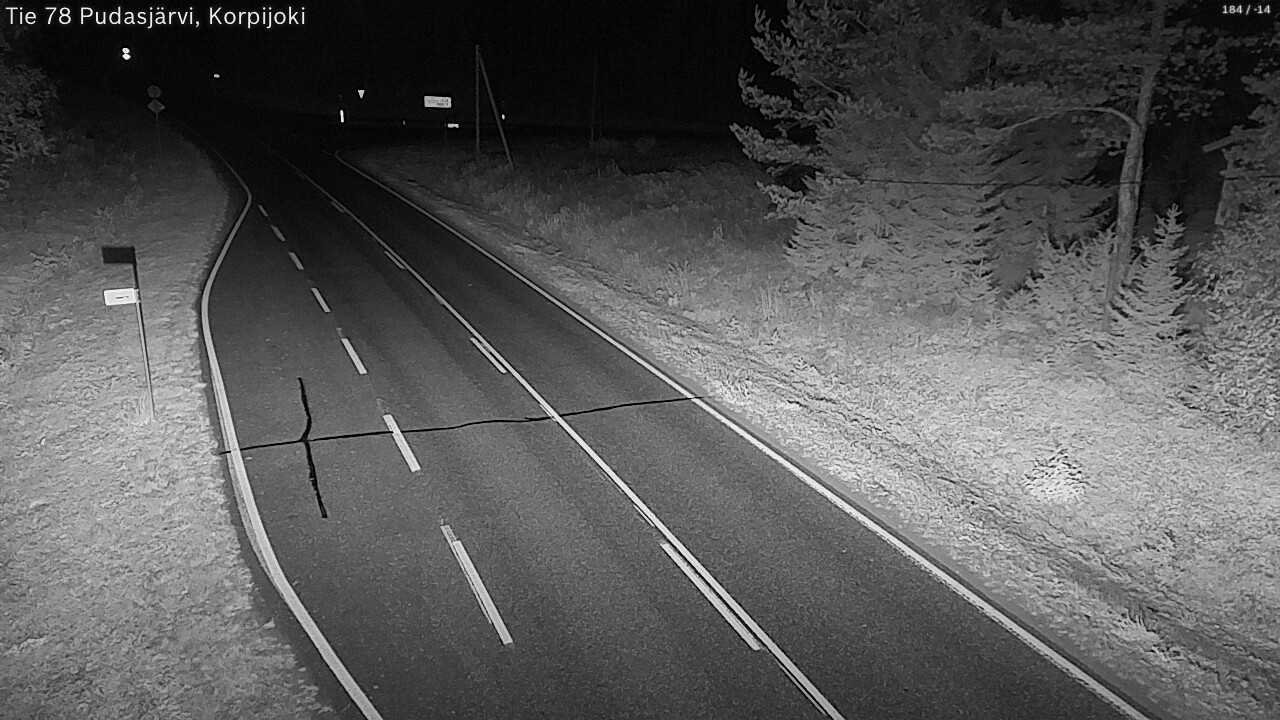 Weather Camera Image Road 78 Pudasjärvi, Korpijoki, Pudasjärvi, Pohjois-Pohjanmaa