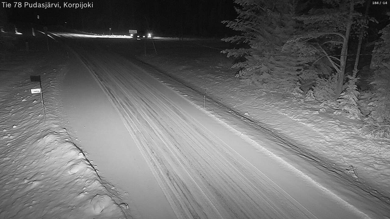Weather Camera Image Road 78 Pudasjärvi, Korpijoki, Pudasjärvi, Pohjois-Pohjanmaa