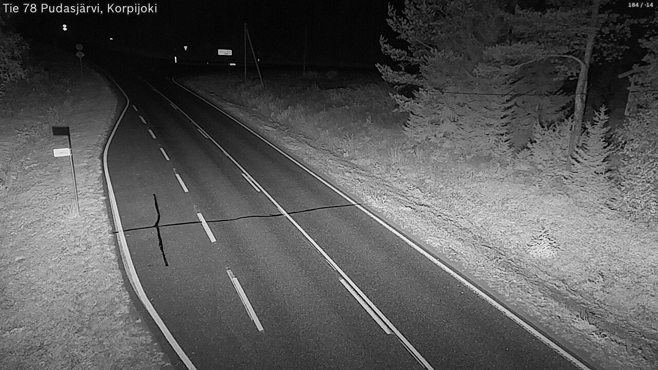 Weather Camera Image Road 78 Pudasjärvi, Korpijoki, Pudasjärvi, Pohjois-Pohjanmaa