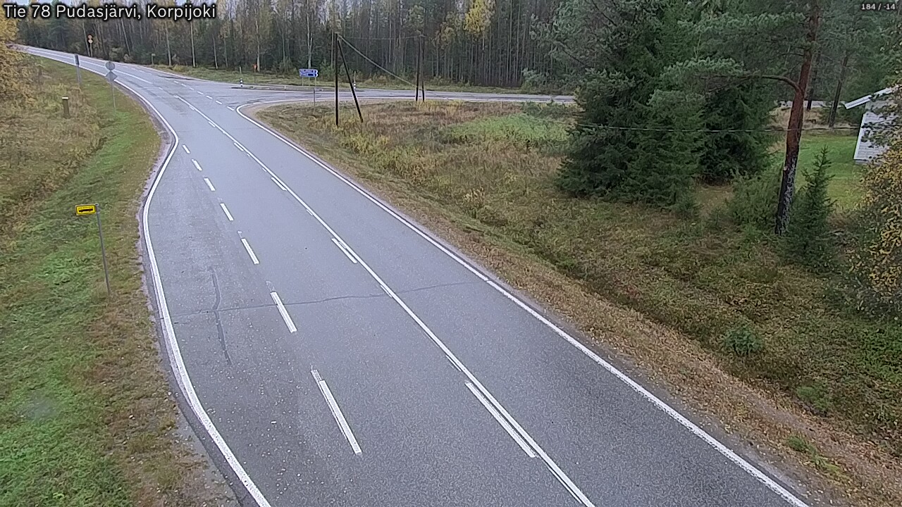 Weather Camera Image Väg 78 Pudasjärvi, Korpijoki, Pudasjärvi, Pohjois-Pohjanmaa