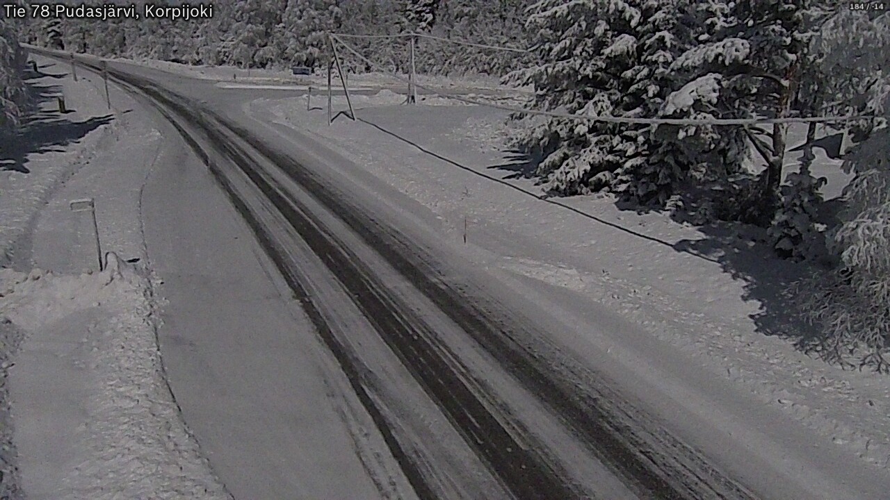 Weather Camera Image Road 78 Pudasjärvi, Korpijoki, Pudasjärvi, Pohjois-Pohjanmaa