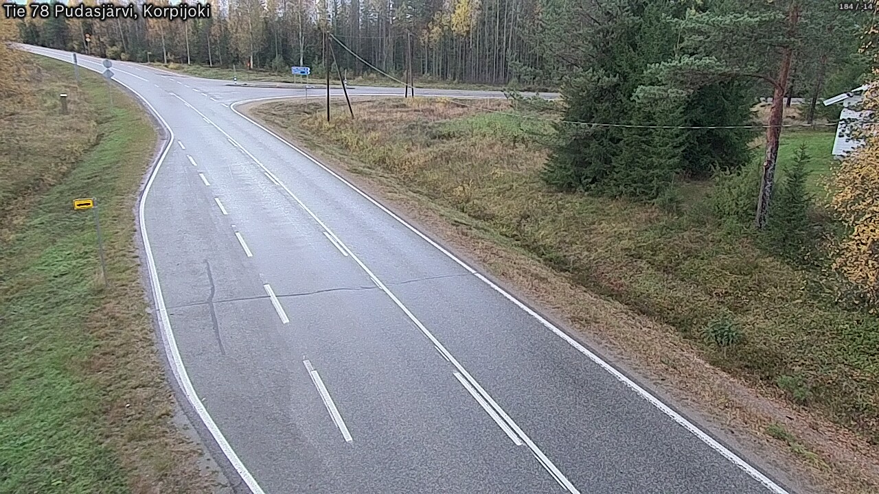 Weather Camera Image Road 78 Pudasjärvi, Korpijoki, Pudasjärvi, Pohjois-Pohjanmaa