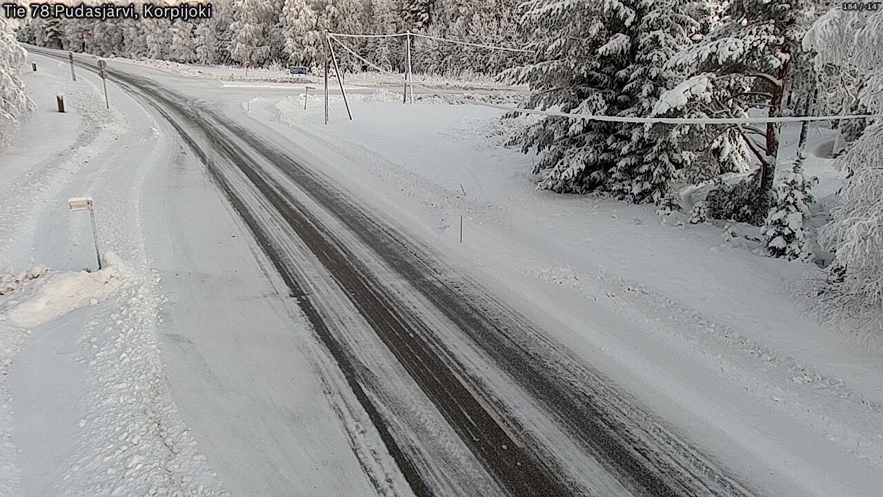Weather Camera Image Road 78 Pudasjärvi, Korpijoki, Pudasjärvi, Pohjois-Pohjanmaa
