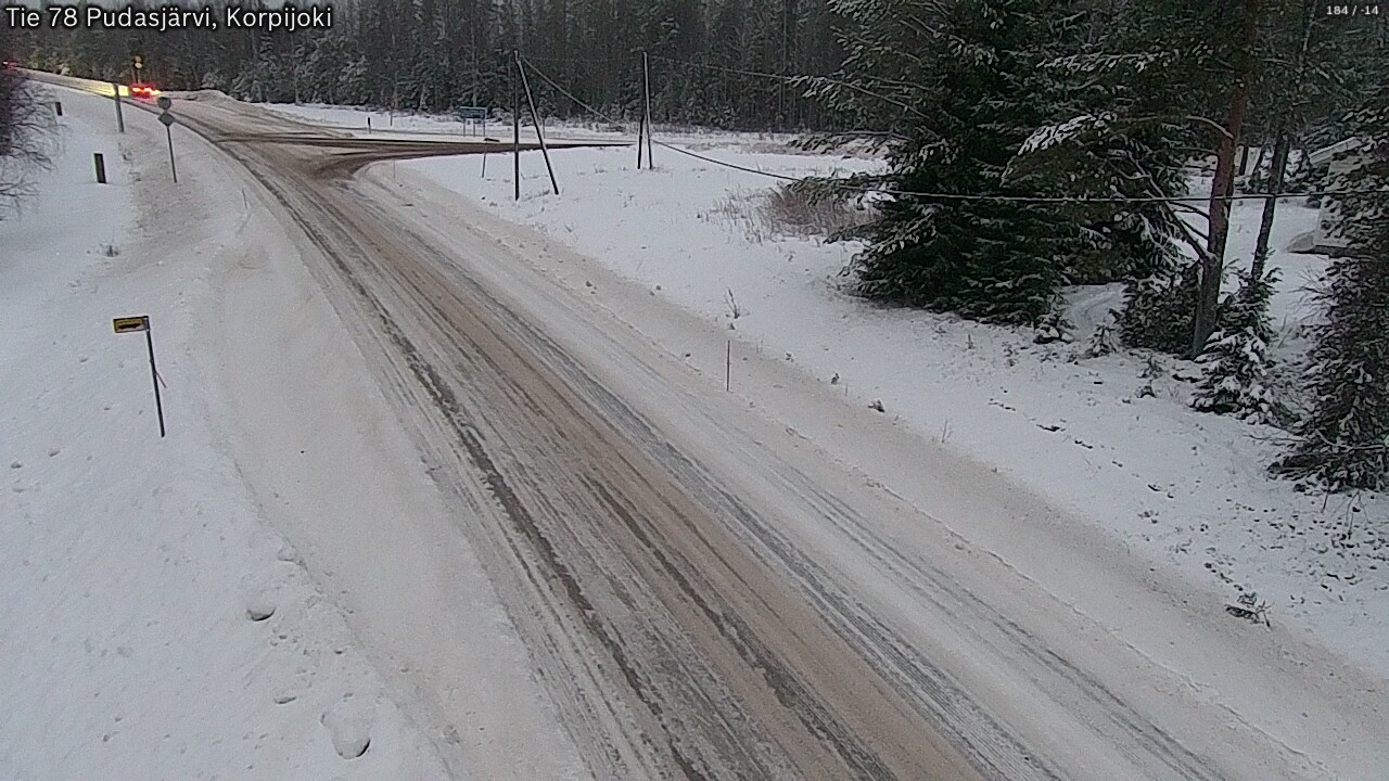 Weather Camera Image Road 78 Pudasjärvi, Korpijoki, Pudasjärvi, Pohjois-Pohjanmaa