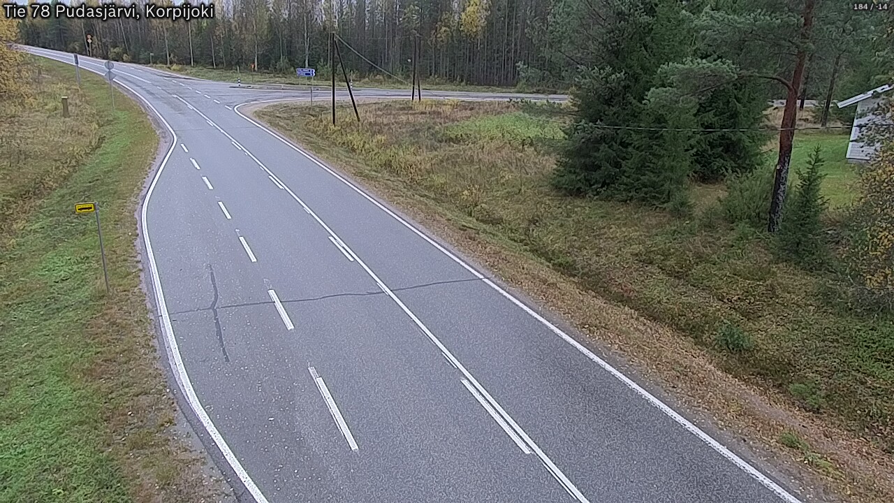 Weather Camera Image Väg 78 Pudasjärvi, Korpijoki, Pudasjärvi, Pohjois-Pohjanmaa