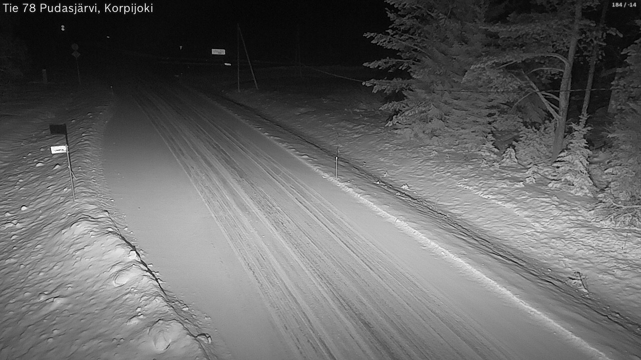 Weather Camera Image Road 78 Pudasjärvi, Korpijoki, Pudasjärvi, Pohjois-Pohjanmaa