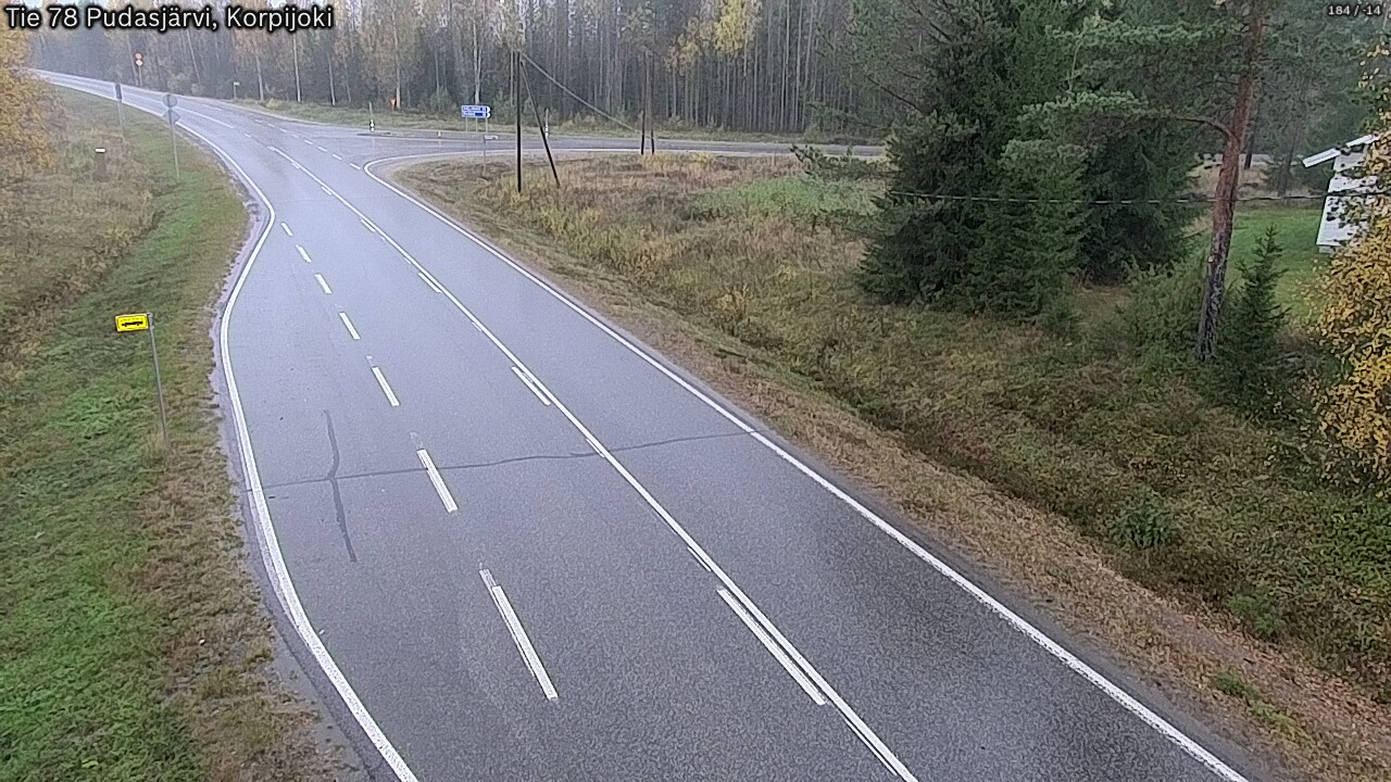 Weather Camera Image Road 78 Pudasjärvi, Korpijoki, Pudasjärvi, Pohjois-Pohjanmaa