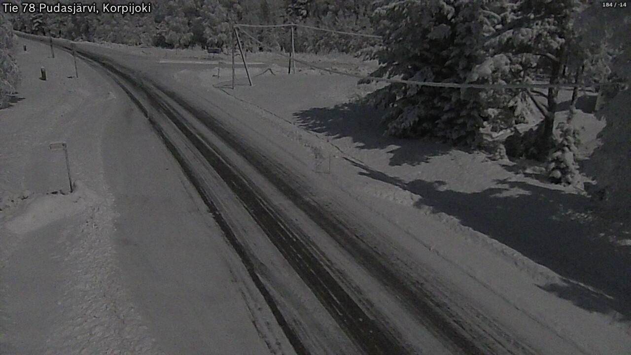 Weather Camera Image Road 78 Pudasjärvi, Korpijoki, Pudasjärvi, Pohjois-Pohjanmaa