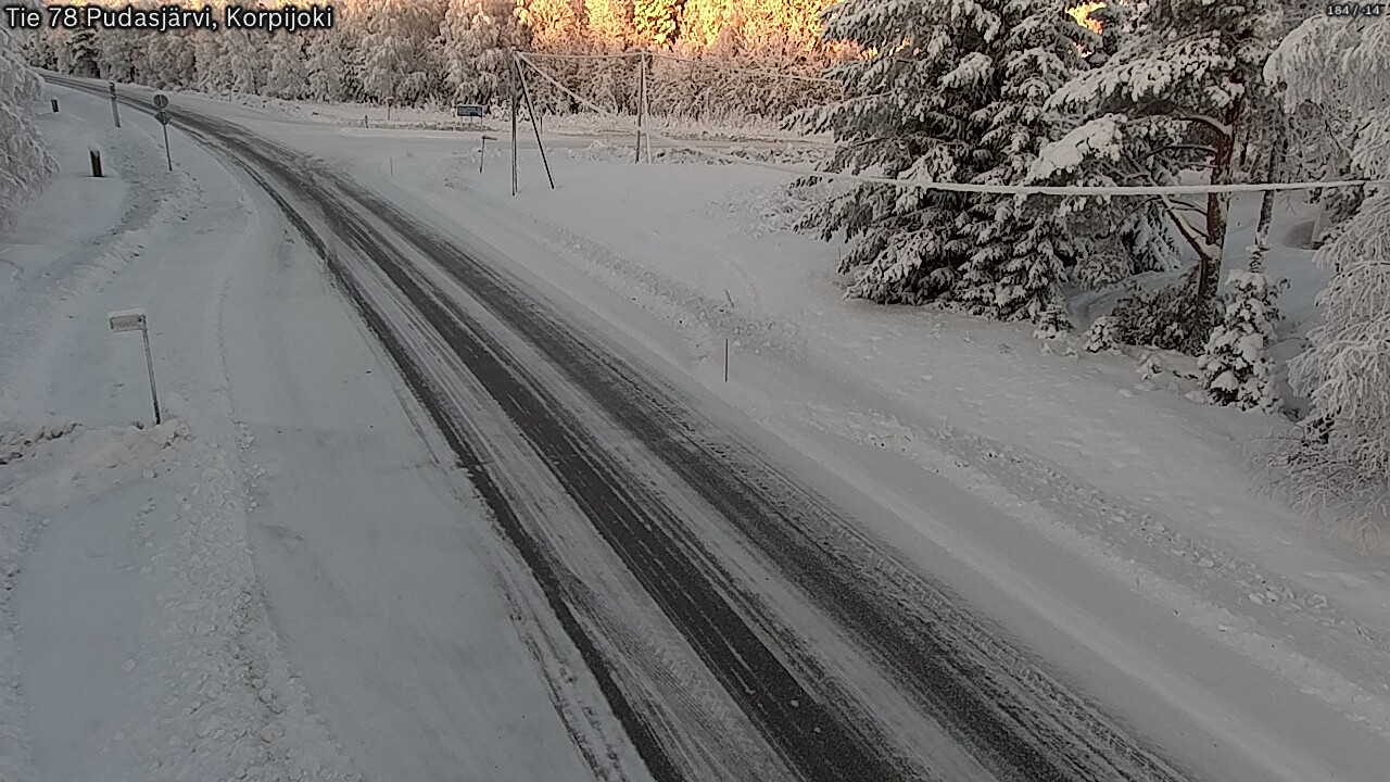 Weather Camera Image Road 78 Pudasjärvi, Korpijoki, Pudasjärvi, Pohjois-Pohjanmaa