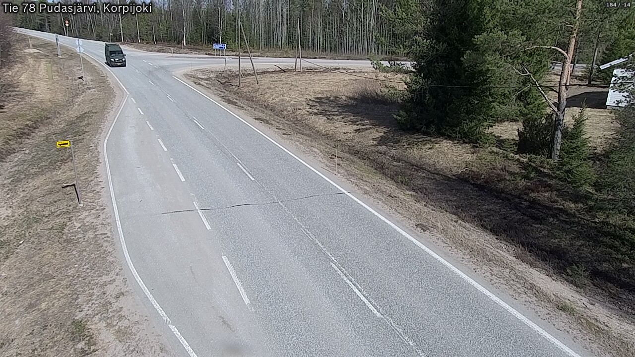 Weather Camera Image Road 78 Pudasjärvi, Korpijoki, Pudasjärvi, Pohjois-Pohjanmaa