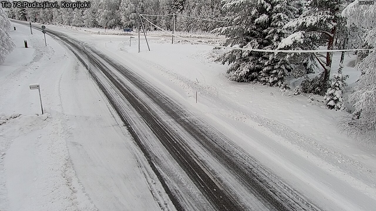 Weather Camera Image Väg 78 Pudasjärvi, Korpijoki, Pudasjärvi, Pohjois-Pohjanmaa