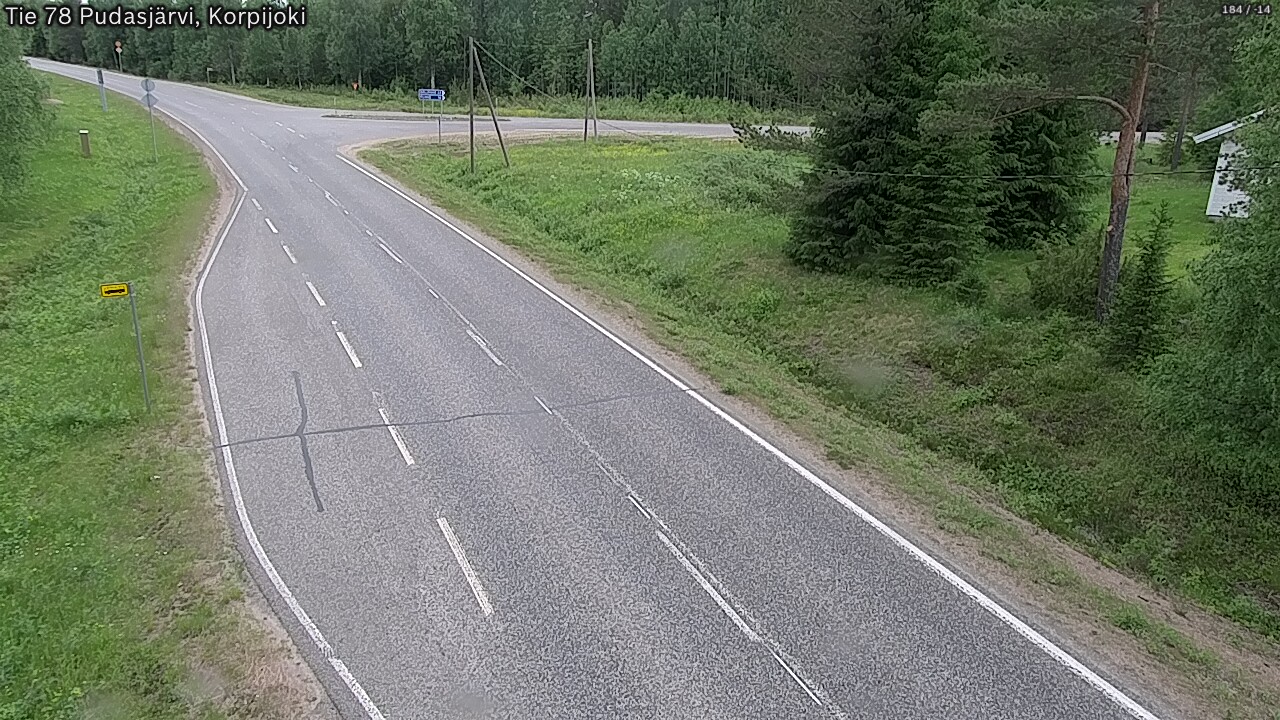 Weather Camera Image Road 78 Pudasjärvi, Korpijoki, Pudasjärvi, Pohjois-Pohjanmaa