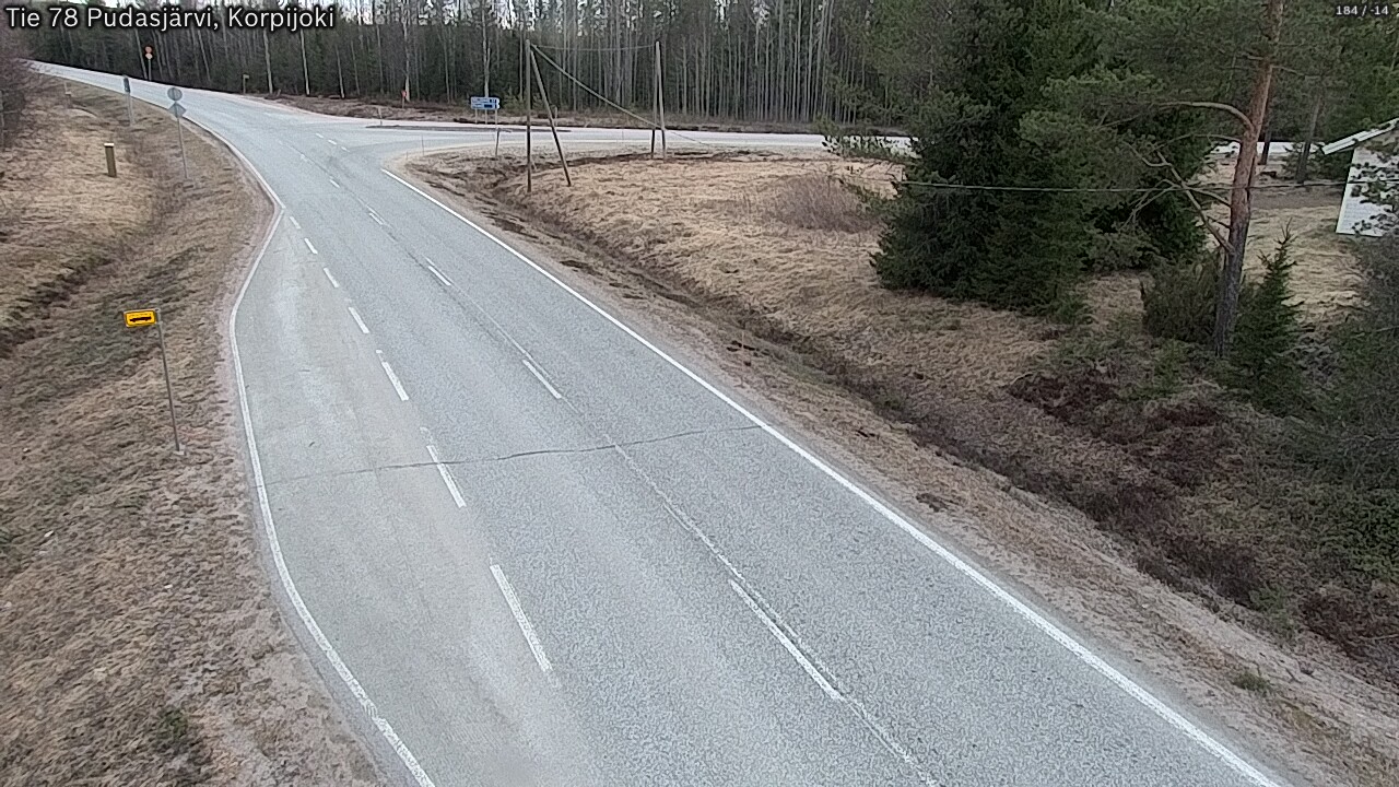 Weather Camera Image Road 78 Pudasjärvi, Korpijoki, Pudasjärvi, Pohjois-Pohjanmaa