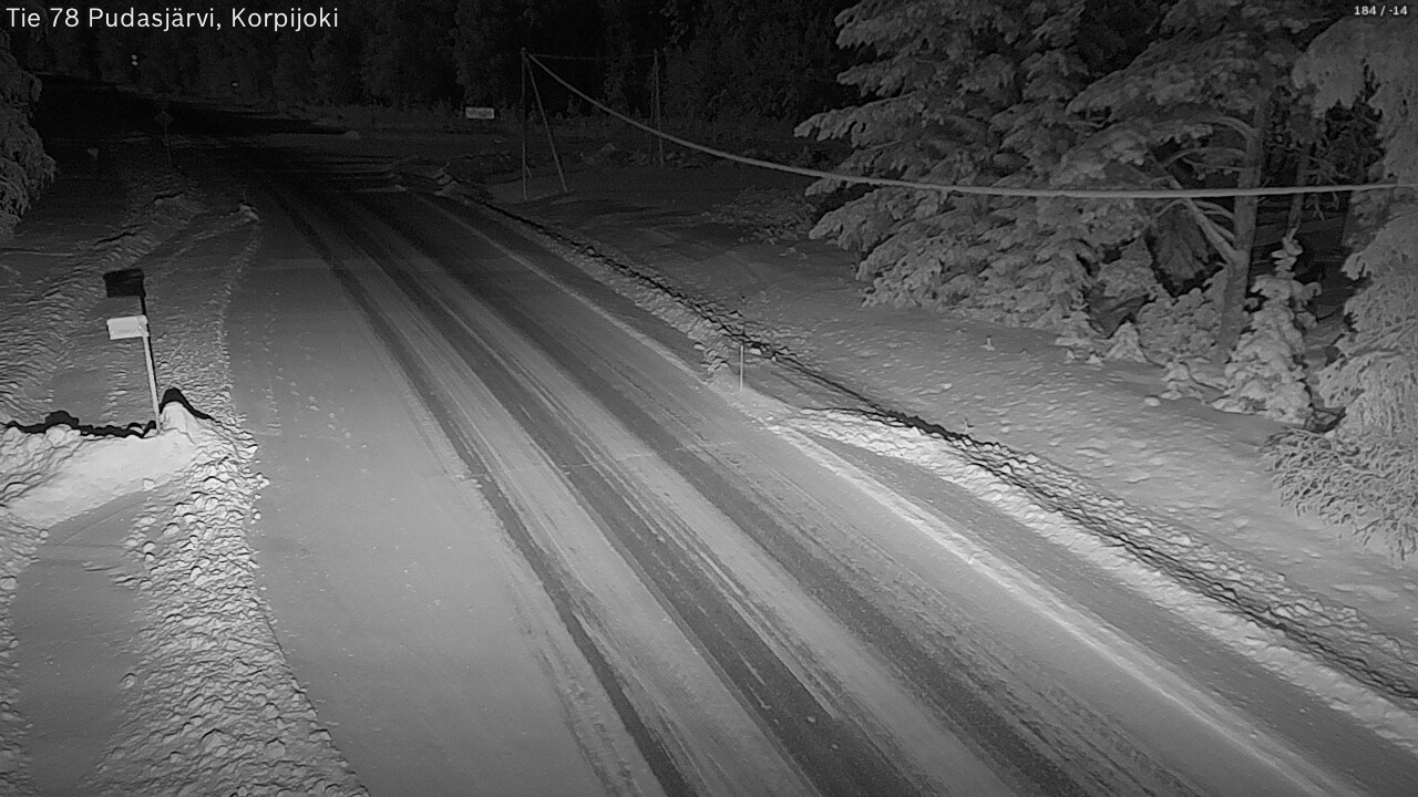Weather Camera Image Road 78 Pudasjärvi, Korpijoki, Pudasjärvi, Pohjois-Pohjanmaa