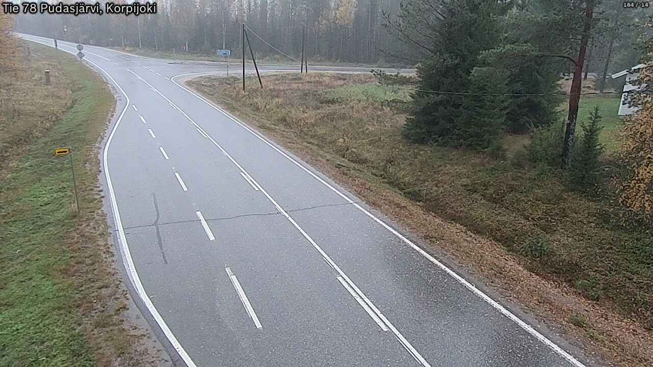 Weather Camera Image Road 78 Pudasjärvi, Korpijoki, Pudasjärvi, Pohjois-Pohjanmaa