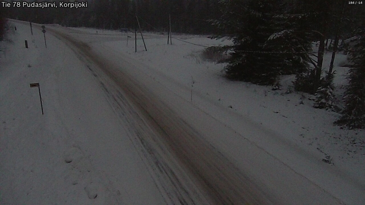 Weather Camera Image Road 78 Pudasjärvi, Korpijoki, Pudasjärvi, Pohjois-Pohjanmaa