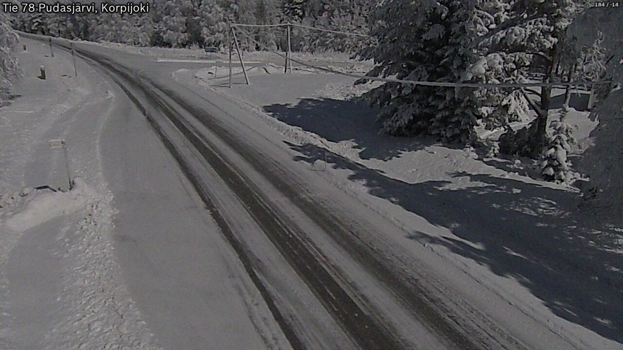 Weather Camera Image Road 78 Pudasjärvi, Korpijoki, Pudasjärvi, Pohjois-Pohjanmaa