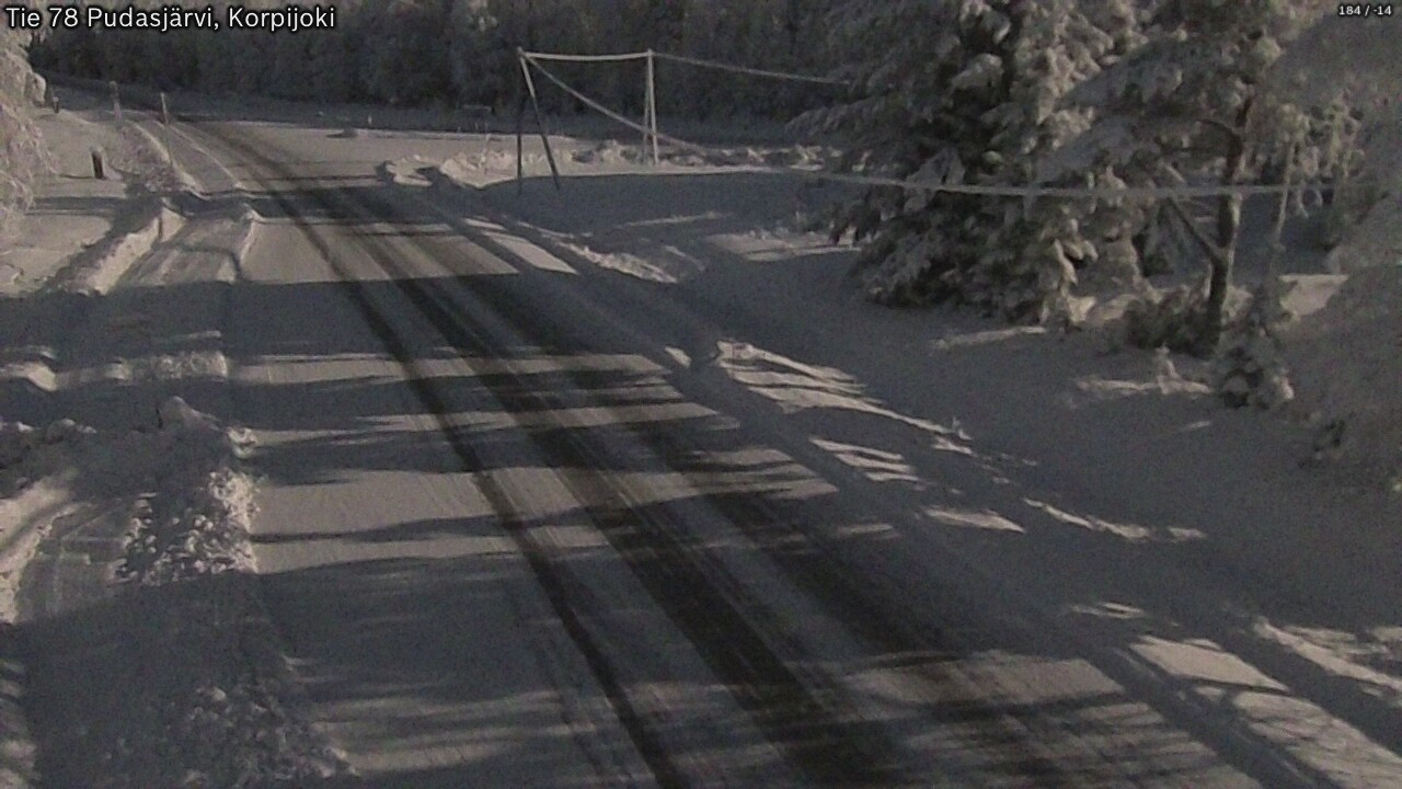Weather Camera Image Road 78 Pudasjärvi, Korpijoki, Pudasjärvi, Pohjois-Pohjanmaa