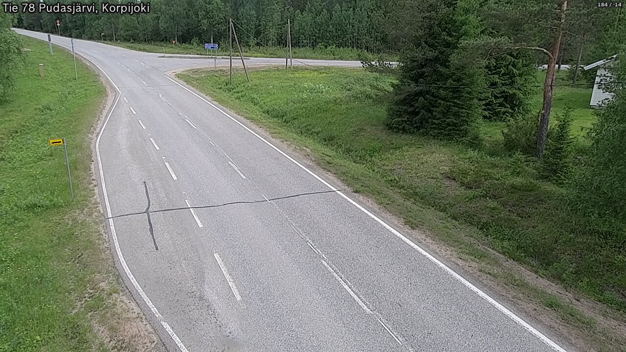 Weather Camera Image Road 78 Pudasjärvi, Korpijoki, Pudasjärvi, Pohjois-Pohjanmaa
