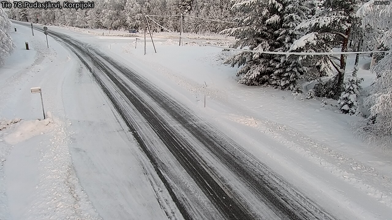 Weather Camera Image Väg 78 Pudasjärvi, Korpijoki, Pudasjärvi, Pohjois-Pohjanmaa