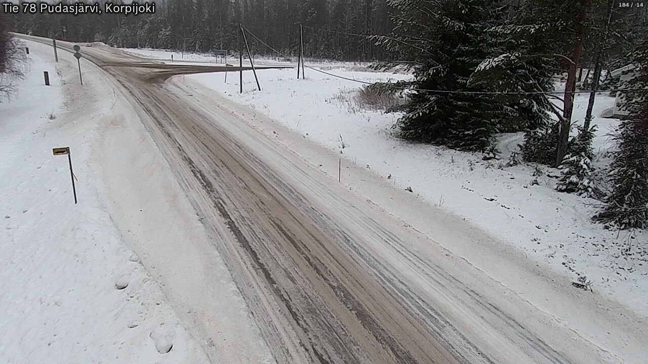 Weather Camera Image Road 78 Pudasjärvi, Korpijoki, Pudasjärvi, Pohjois-Pohjanmaa