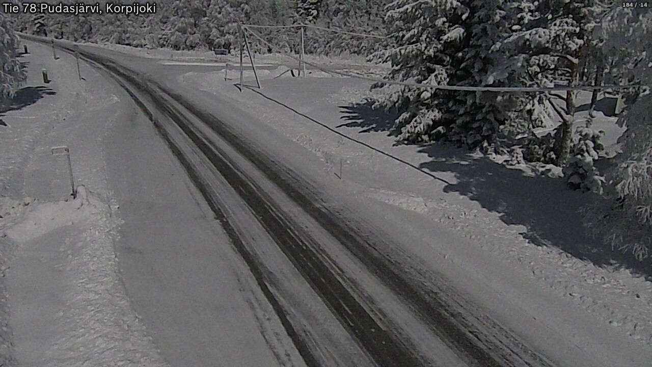 Weather Camera Image Road 78 Pudasjärvi, Korpijoki, Pudasjärvi, Pohjois-Pohjanmaa