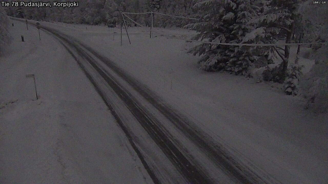 Kelikamerat Kuva Tie 78 Pudasjärvi, Korpijo, Pudasjärvi, Pohjois-Pohjanmaa