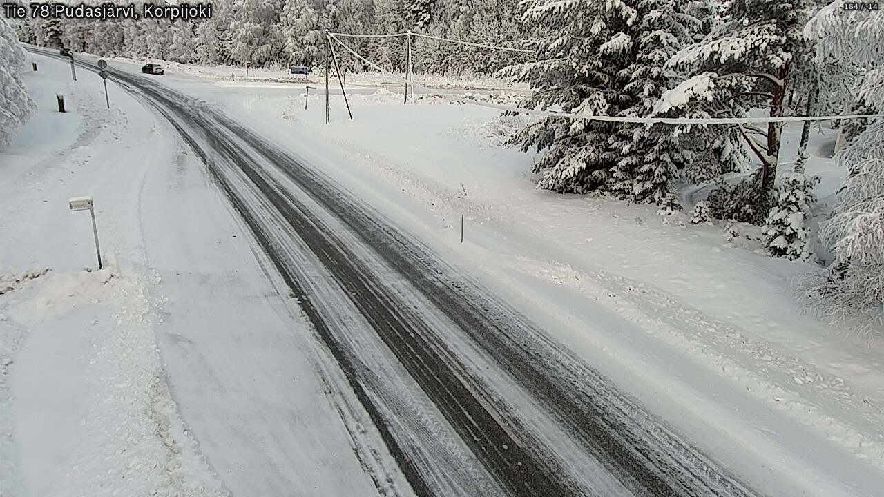Weather Camera Image Väg 78 Pudasjärvi, Korpijoki, Pudasjärvi, Pohjois-Pohjanmaa