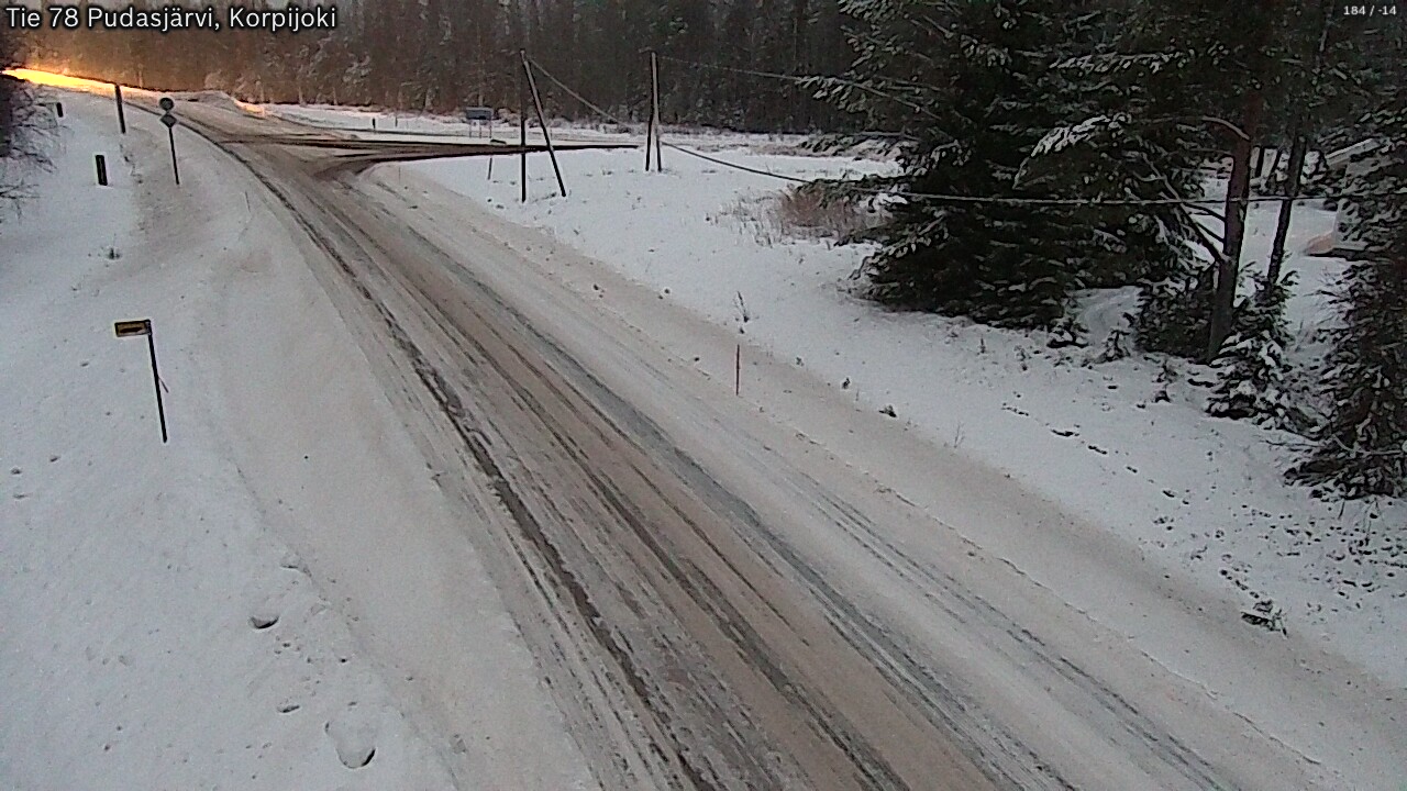 Weather Camera Image Road 78 Pudasjärvi, Korpijoki, Pudasjärvi, Pohjois-Pohjanmaa