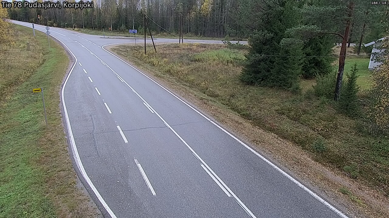 Weather Camera Image Väg 78 Pudasjärvi, Korpijoki, Pudasjärvi, Pohjois-Pohjanmaa
