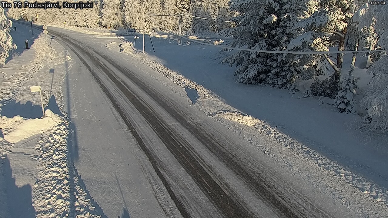 Weather Camera Image Road 78 Pudasjärvi, Korpijoki, Pudasjärvi, Pohjois-Pohjanmaa