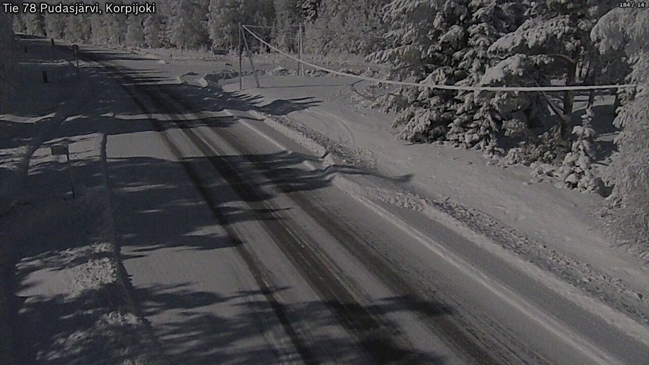 Weather Camera Image Road 78 Pudasjärvi, Korpijoki, Pudasjärvi, Pohjois-Pohjanmaa