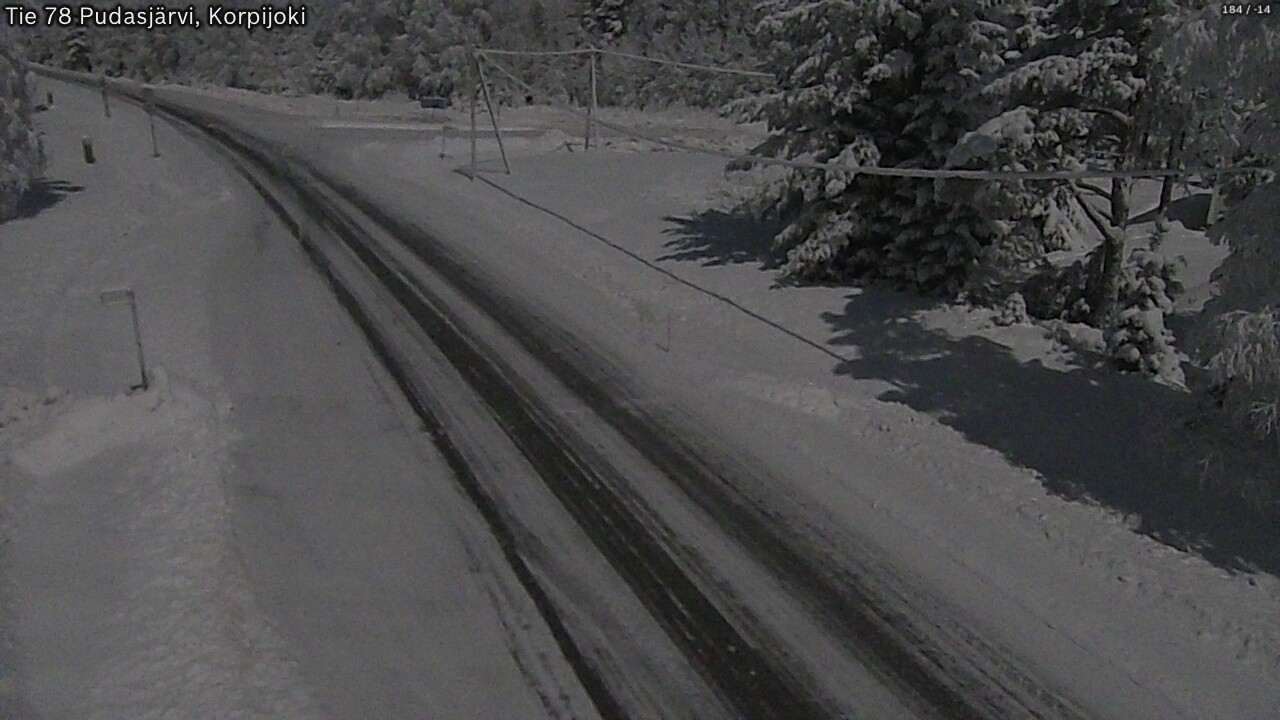 Weather Camera Image Väg 78 Pudasjärvi, Korpijoki, Pudasjärvi, Pohjois-Pohjanmaa
