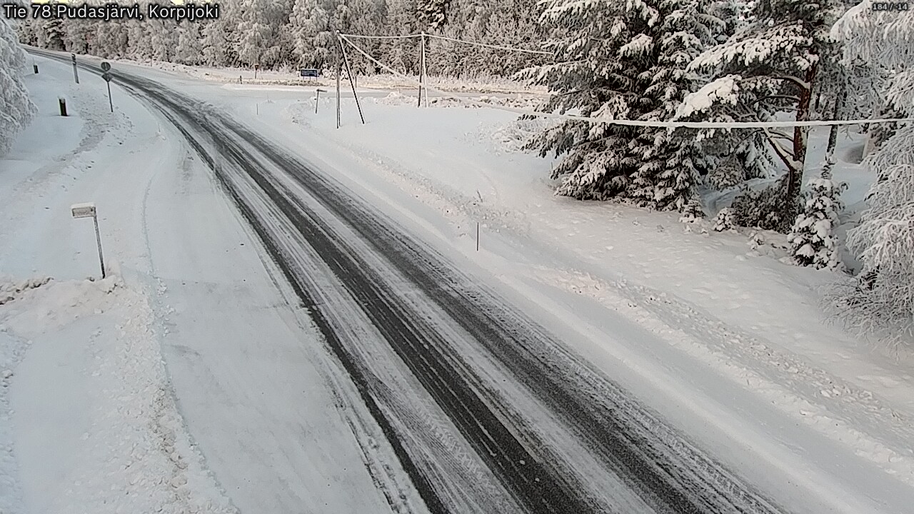 Weather Camera Image Väg 78 Pudasjärvi, Korpijoki, Pudasjärvi, Pohjois-Pohjanmaa