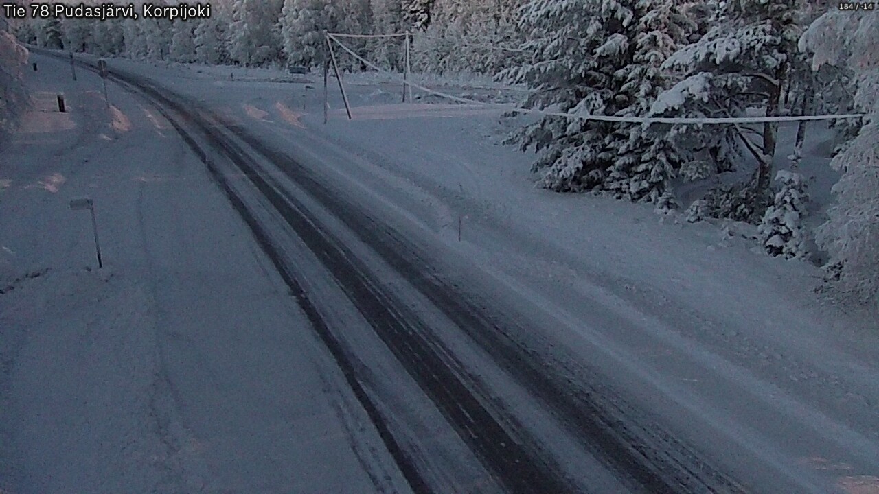 Weather Camera Image Road 78 Pudasjärvi, Korpijoki, Pudasjärvi, Pohjois-Pohjanmaa