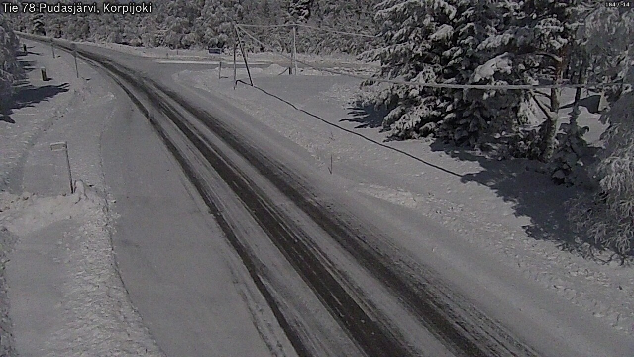 Weather Camera Image Road 78 Pudasjärvi, Korpijoki, Pudasjärvi, Pohjois-Pohjanmaa