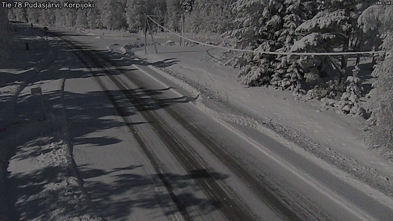 Weather Camera Image Road 78 Pudasjärvi, Korpijoki, Pudasjärvi, Pohjois-Pohjanmaa