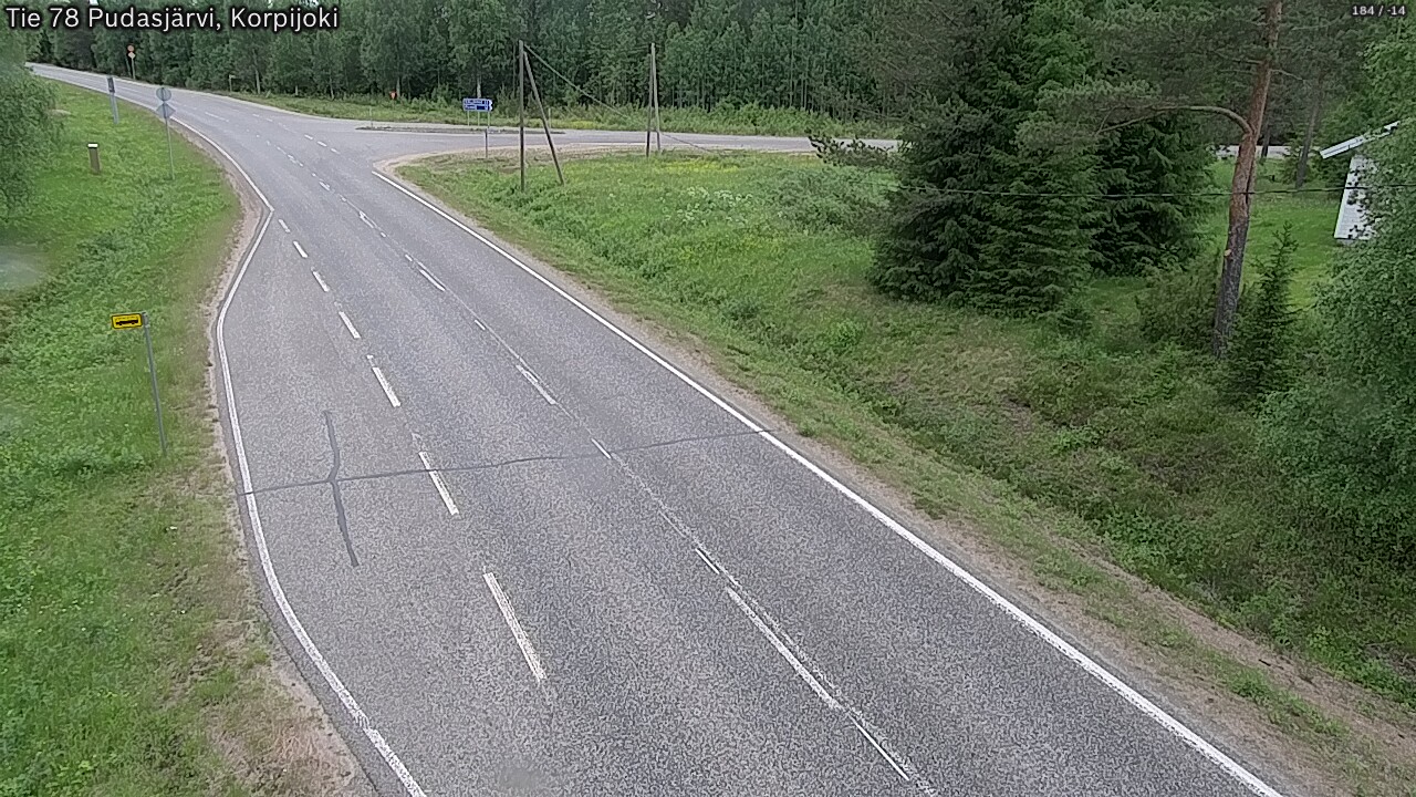 Weather Camera Image Road 78 Pudasjärvi, Korpijoki, Pudasjärvi, Pohjois-Pohjanmaa