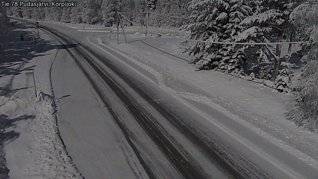 Weather Camera Image Road 78 Pudasjärvi, Korpijoki, Pudasjärvi, Pohjois-Pohjanmaa