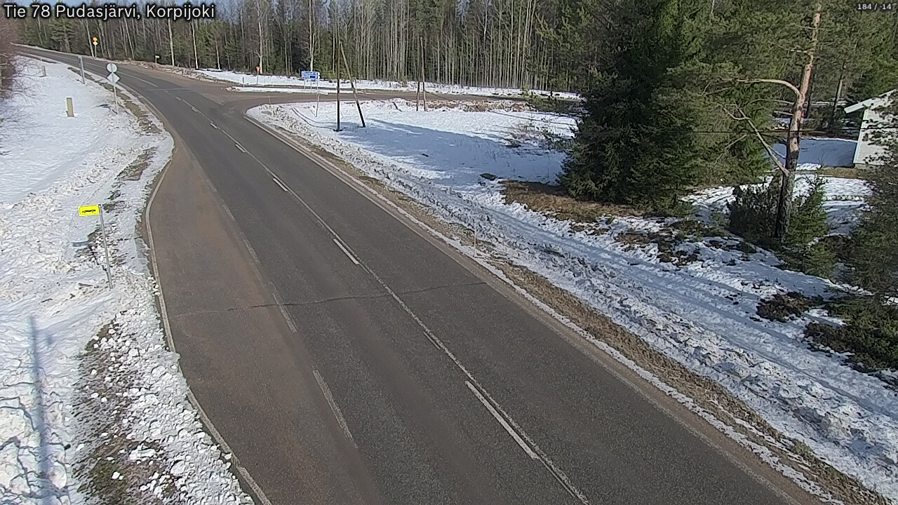 Weather Camera Image Väg 78 Pudasjärvi, Korpijoki, Pudasjärvi, Pohjois-Pohjanmaa